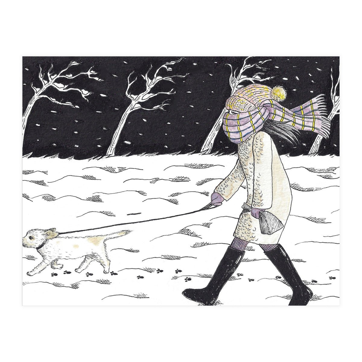 Bitter Cold Night Stroll (Print Only)