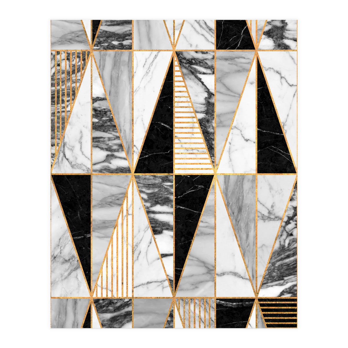Marble Triangles - Black and White (Print Only)
