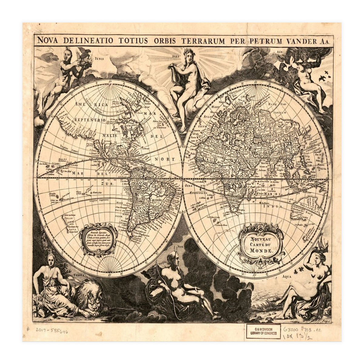 Old world mapa mundi (Print Only)
