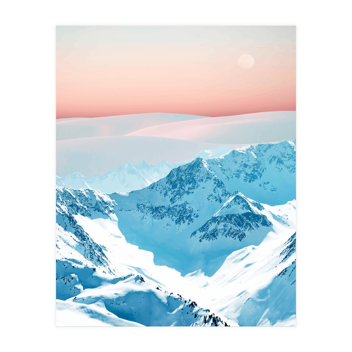 Snow & Blush Horizon (Print Only)
