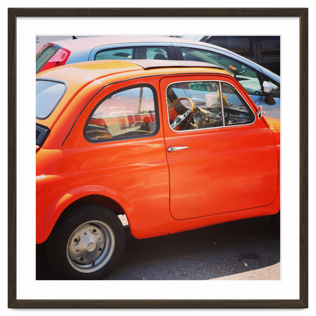 Classic orange Fiat 500