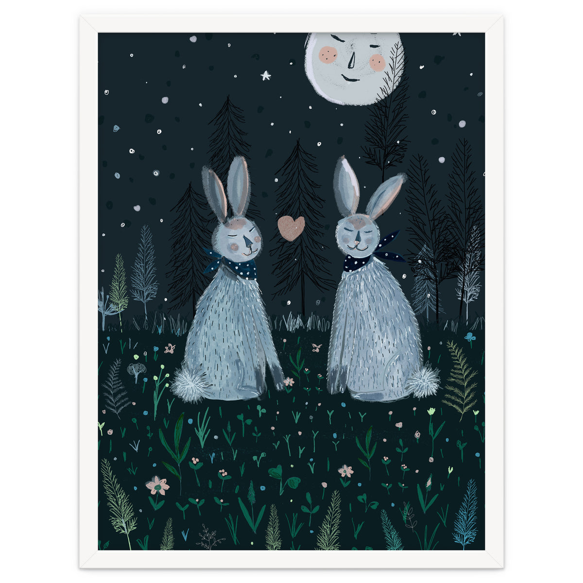 Rabbits in the forest