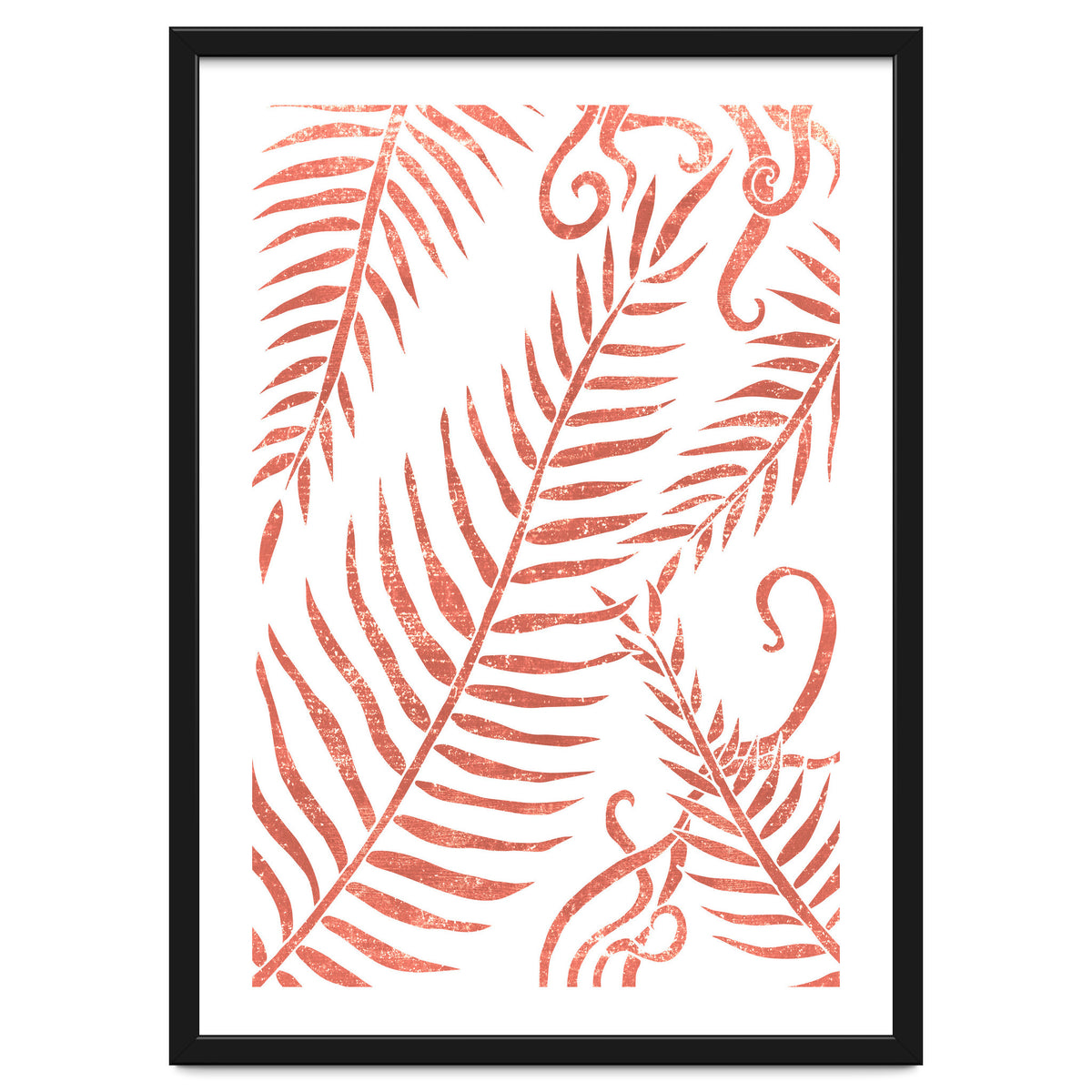 Abstract Terracotta Leaves 2 - Burnt Orange