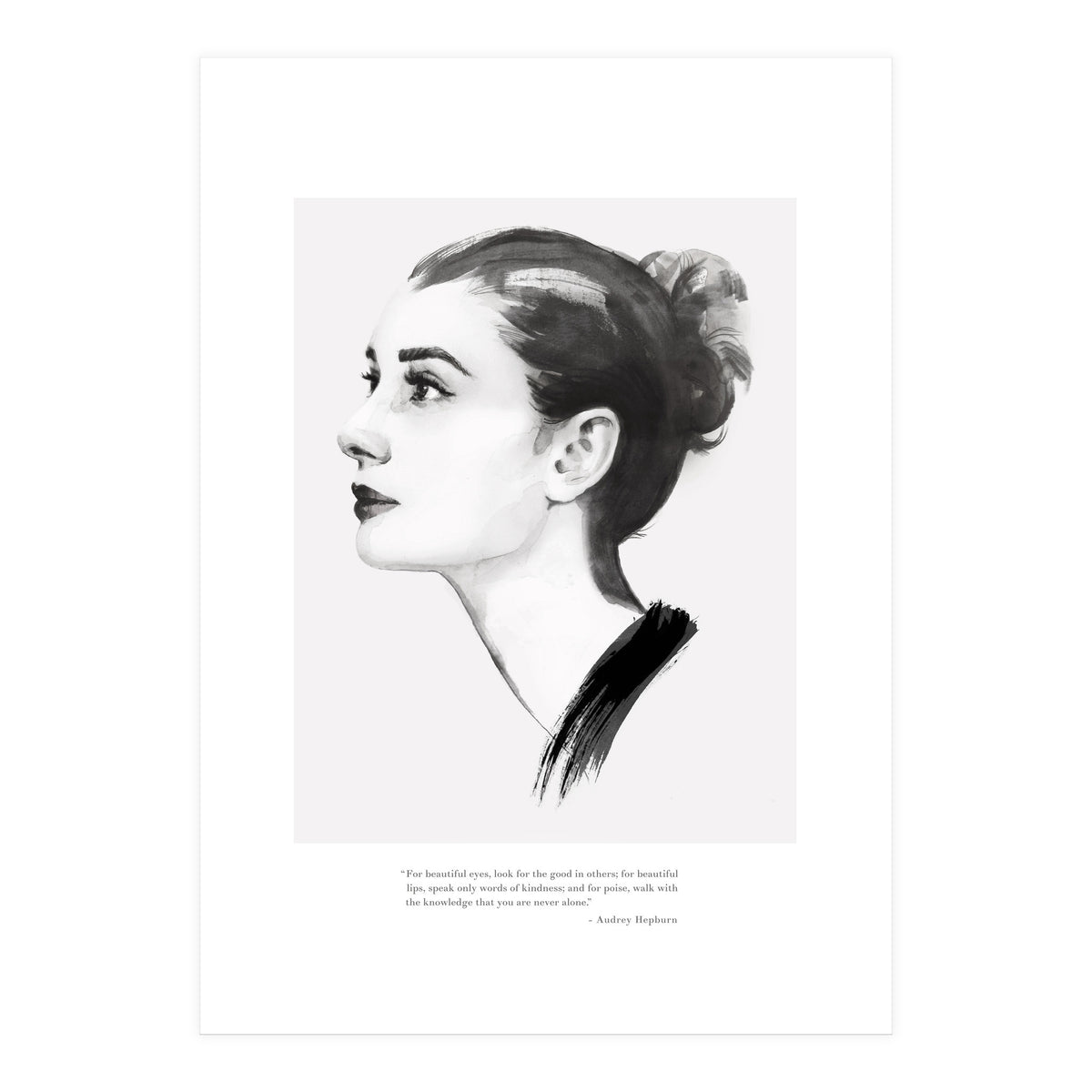 Audrey Hepburn, Quote Black (Print Only)