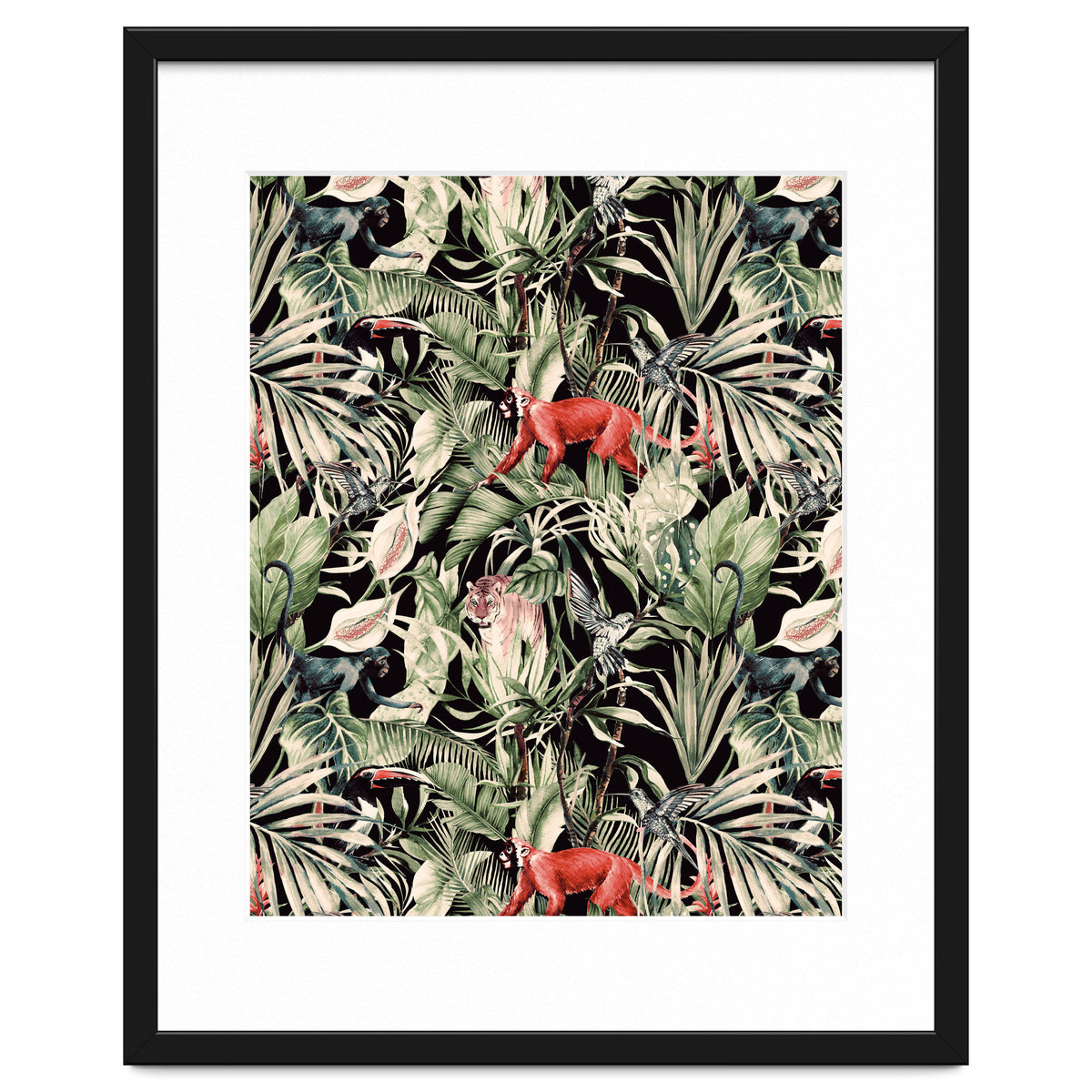 Animals In The Dark Of The Jungle