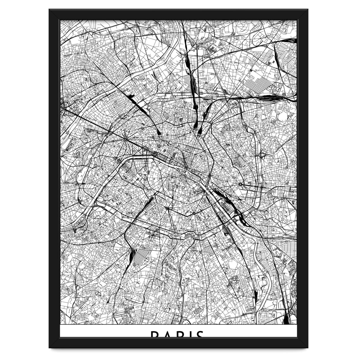Paris White Map