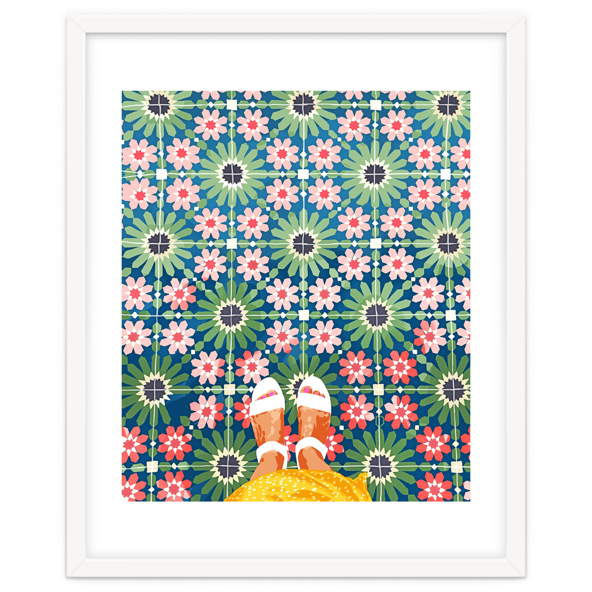 For The Love of Tiles | Moroccan Modern Bohemian Décor | Exotic Travel Watercolor Painting