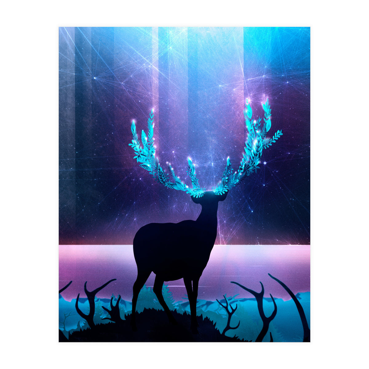 Greenery Deer - Sterling Magenta (Print Only)