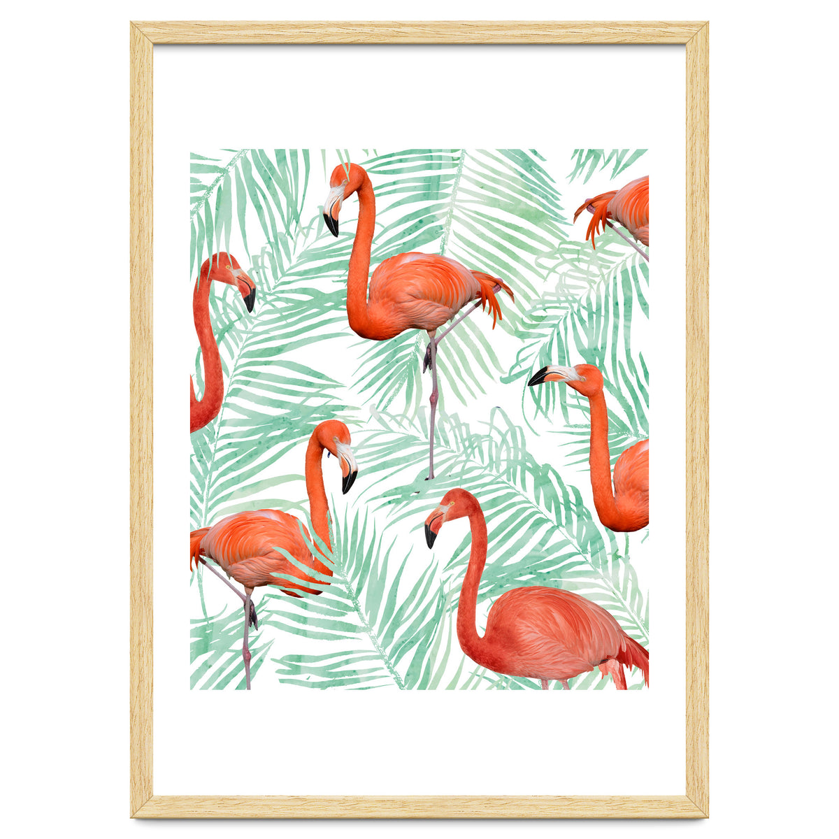 Flamingo And Mint Palm