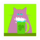 Saint Patrick's Day Lilac Cat  (Print Only) thumbnail