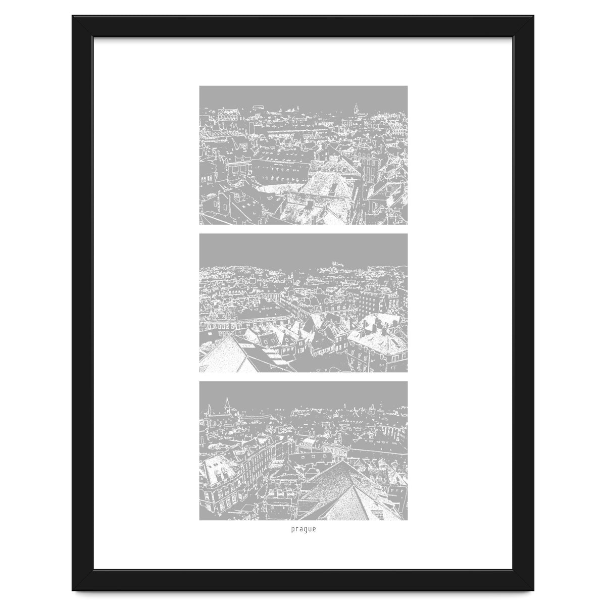 Prague print in grey