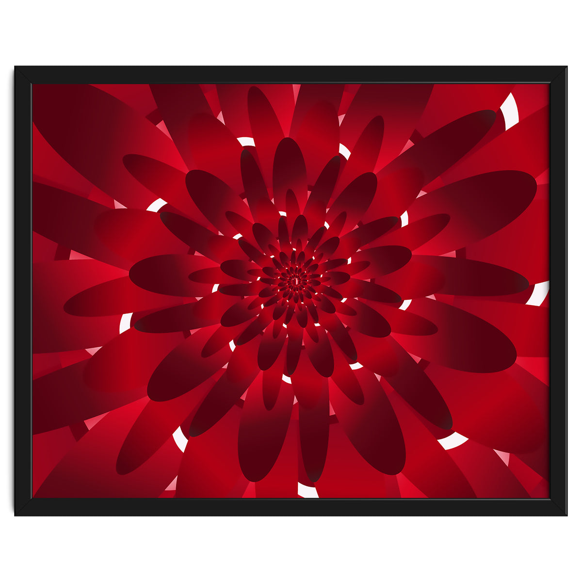 Abstract Modern Red Floral Design Art
