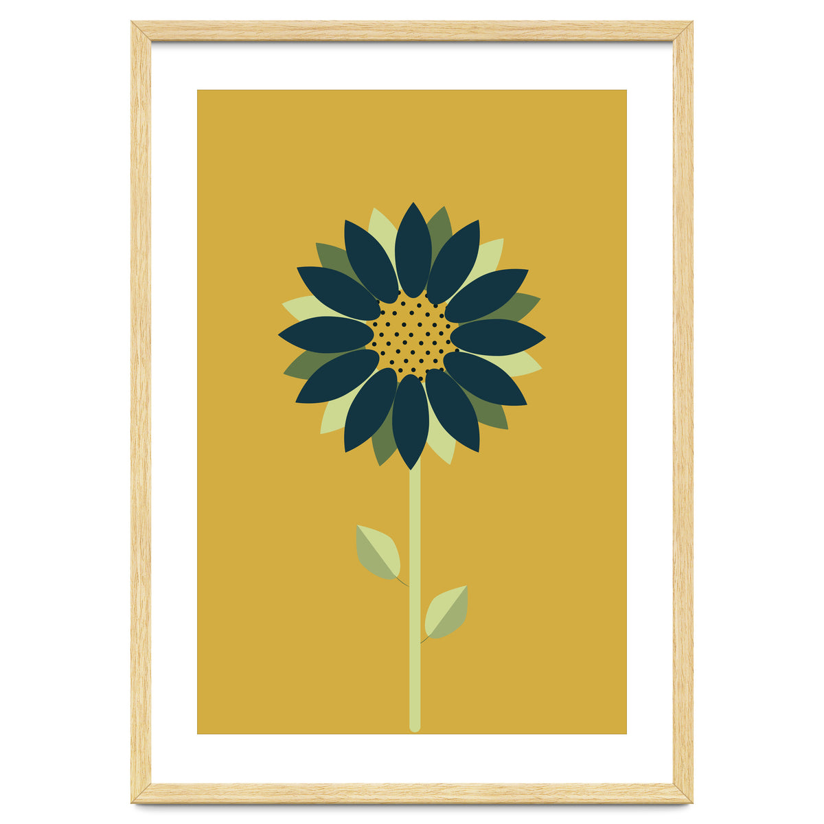 Scandinavian Folk Minimalist Flower Yellow Mustard