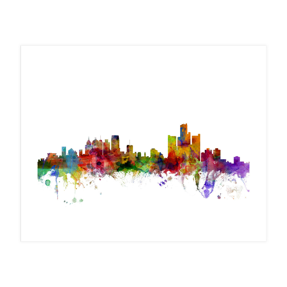 Detroit Michigan Skyline (Print Only)