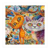 Chaotic and Colorful Fantasy Cat Collage 14 (Print Only) thumbnail