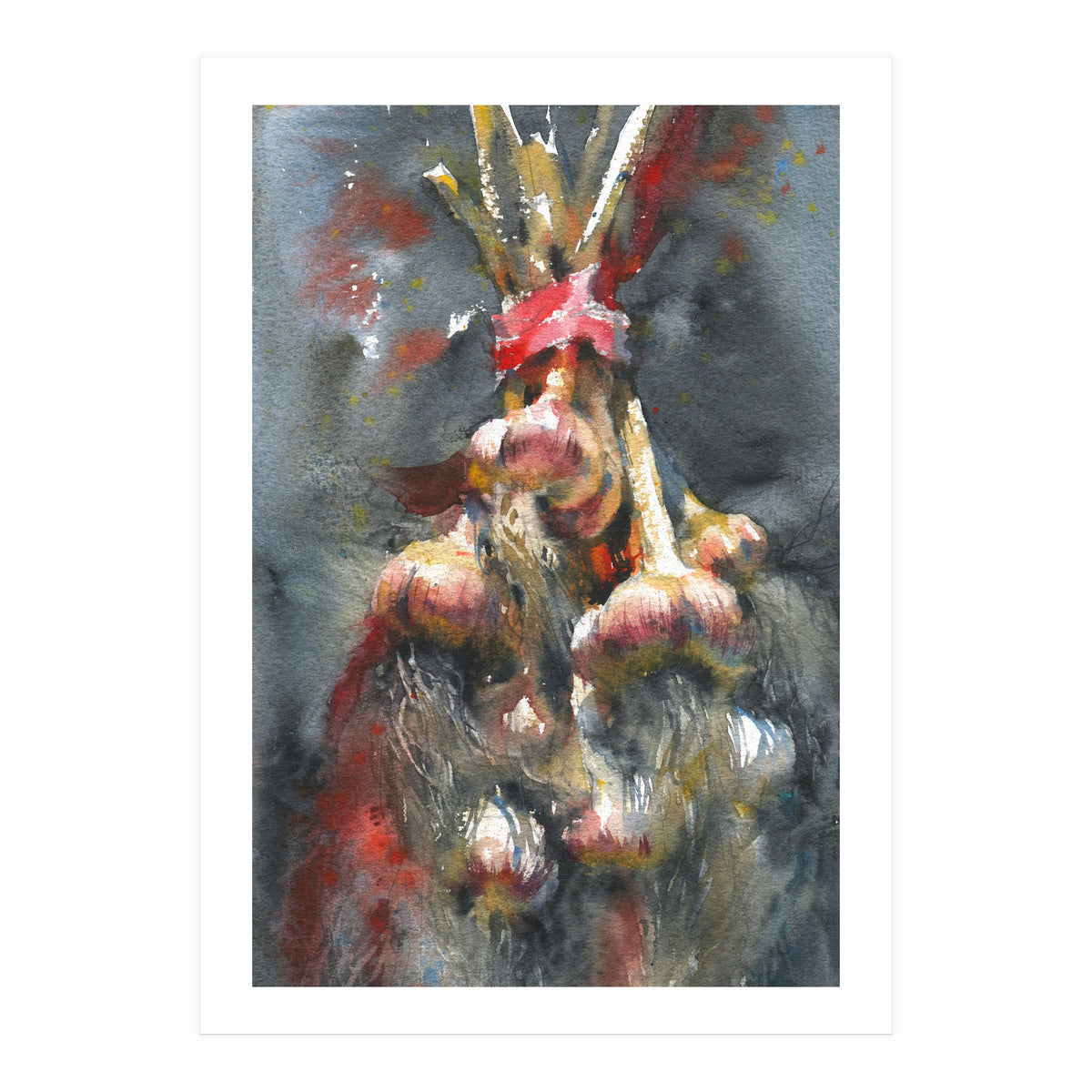 Garlic. Still-life  watercolor painting (Print Only)