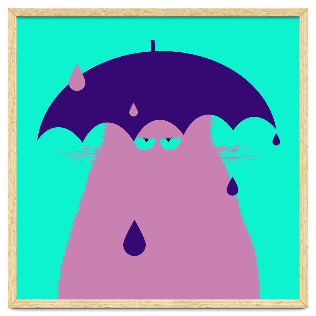 Lilac Cat With Umbrella