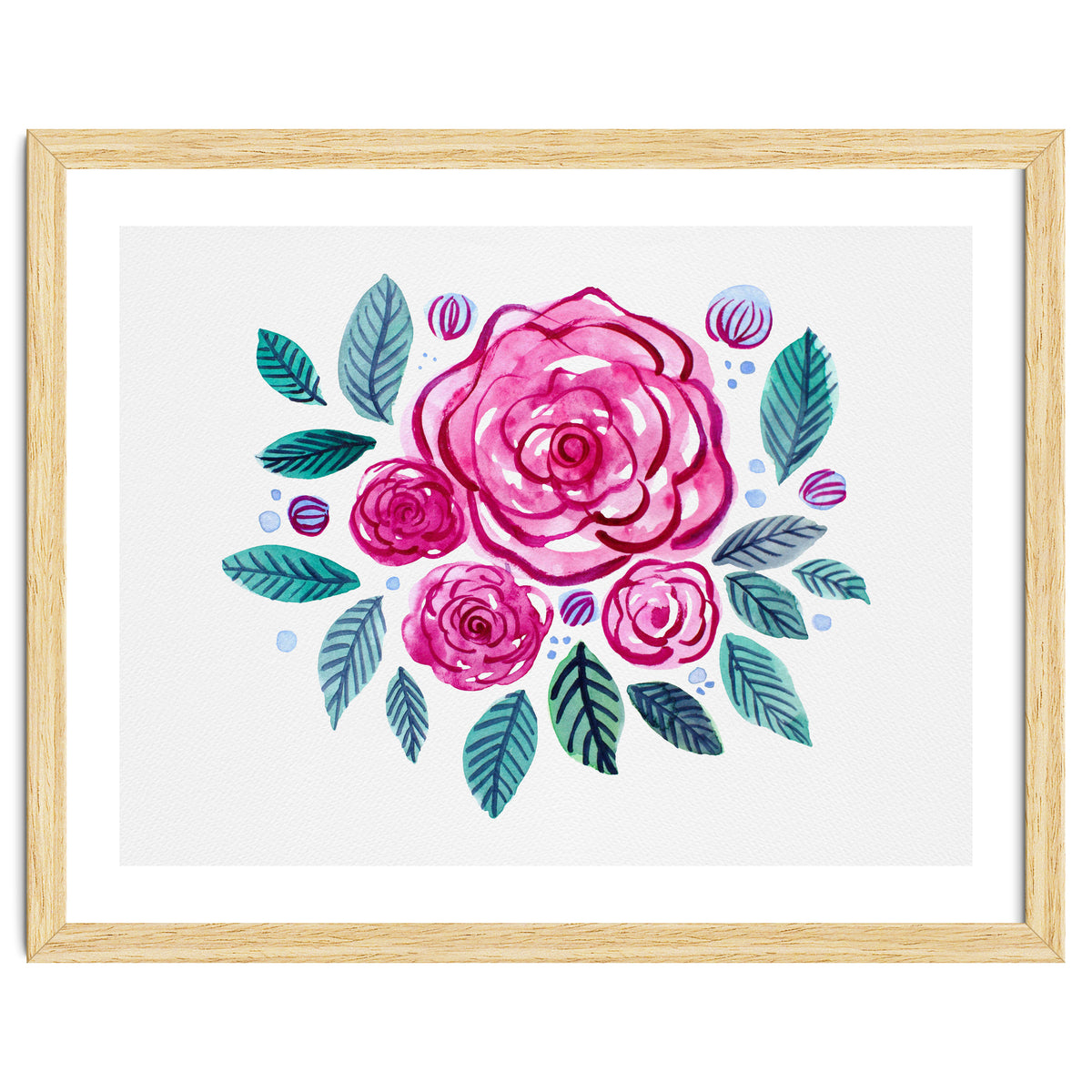 Watercolor rose bouquet