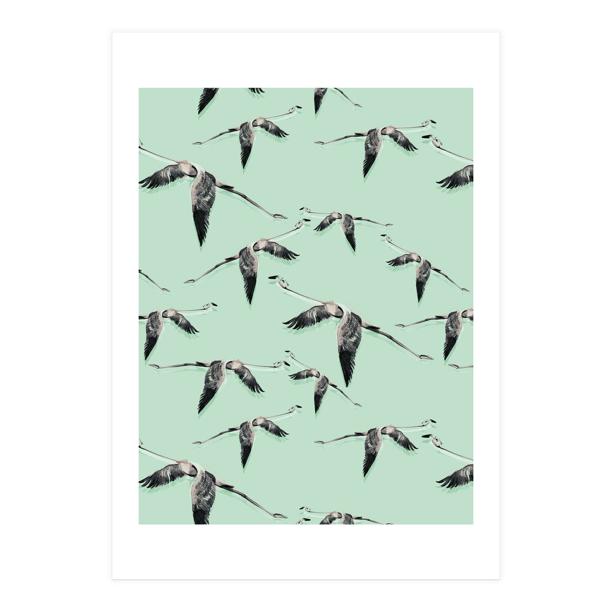 Flight of flamingos (Print Only)