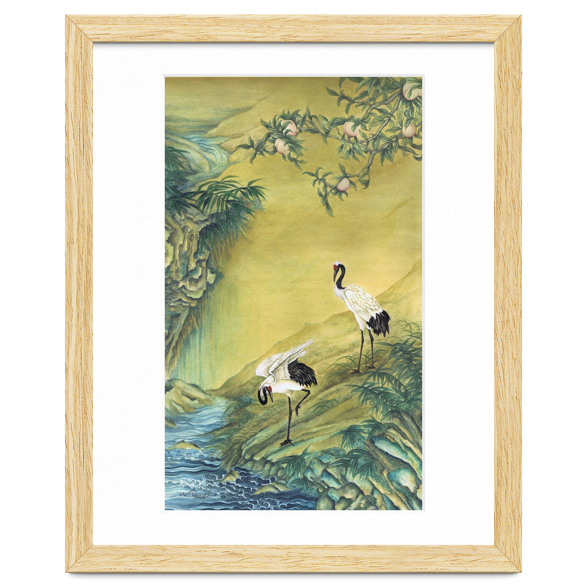Cranes Under A Peach Tree