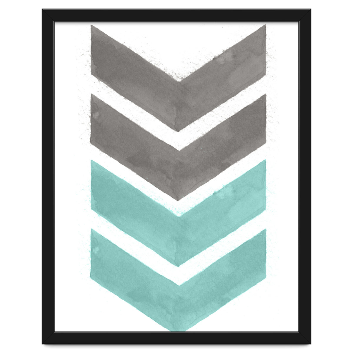 Mint Grey Chevron Print