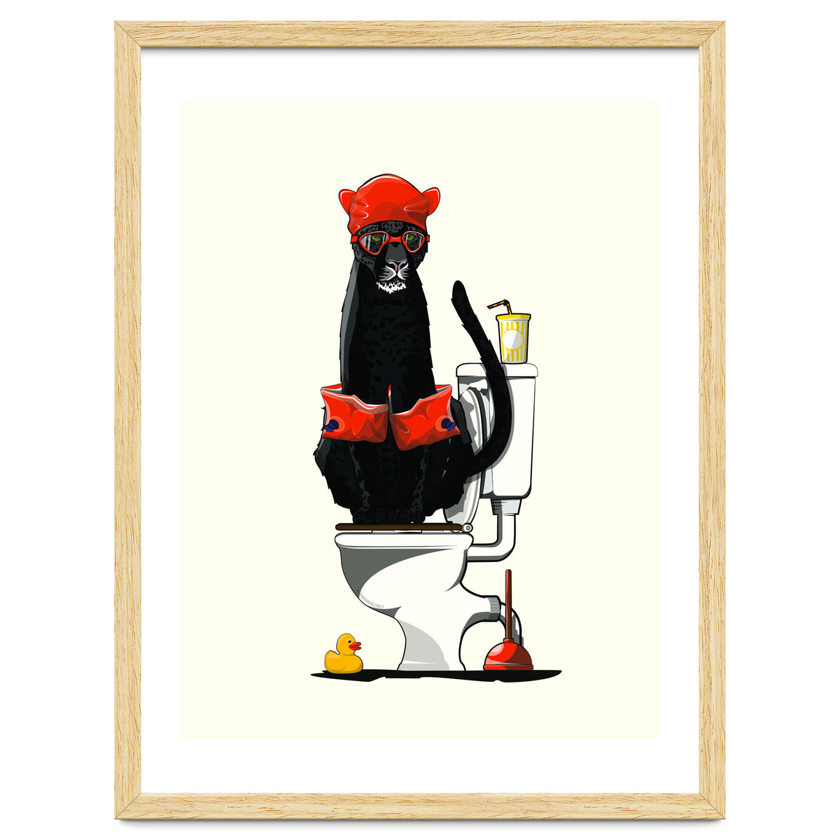 Black Panther on the Toilet, funny bathroom humour