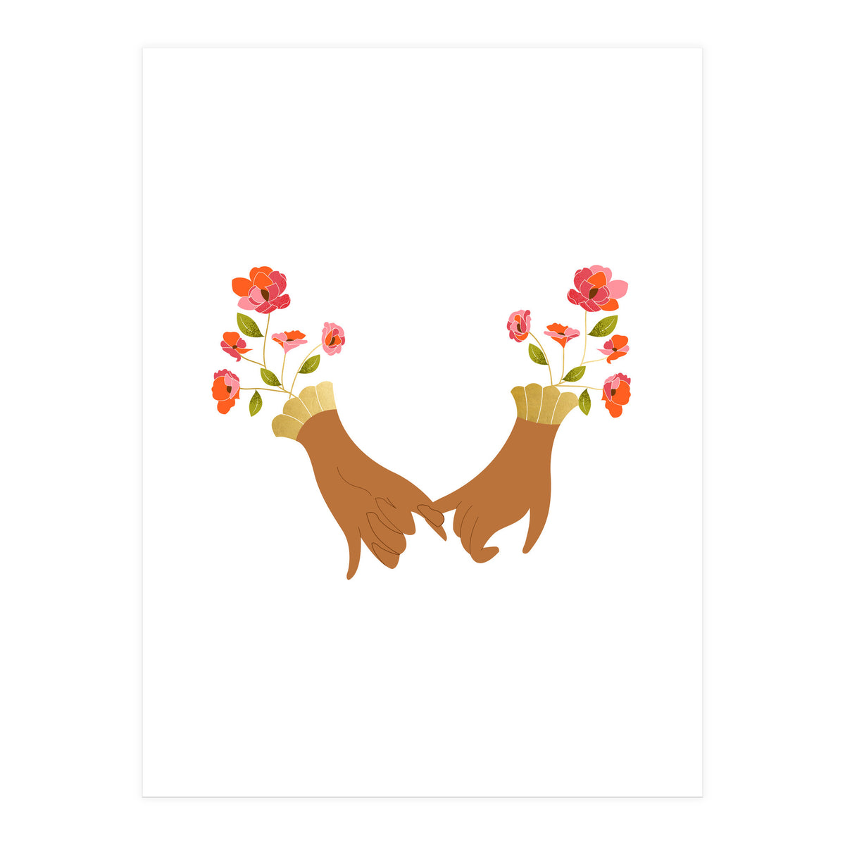 I Pinky Promise | Valentine's Day Love Friendship | Floral Botanical Join Hands Forever (Print Only)