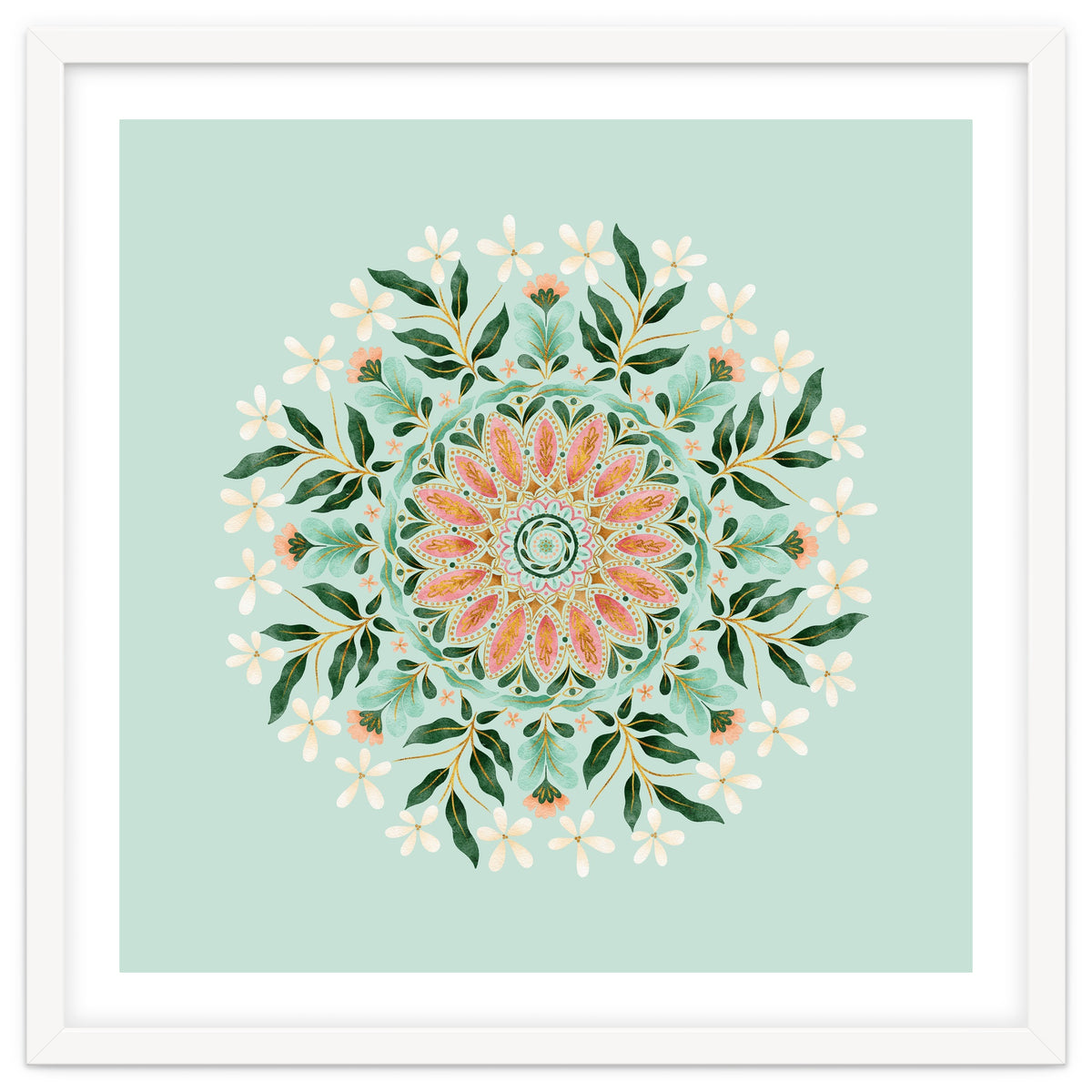 Floral Mandala | Mint Green