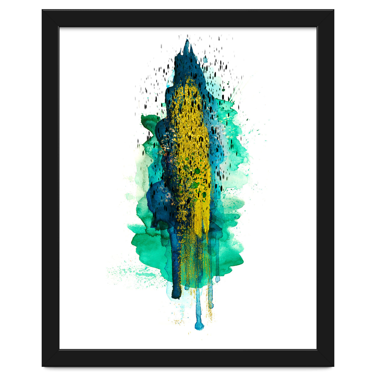 Abstract watercolour peacockgold