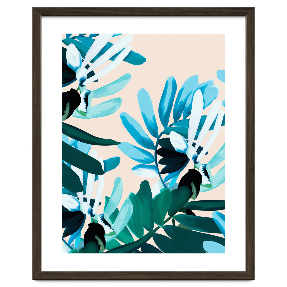 Large bluish botanical leaves