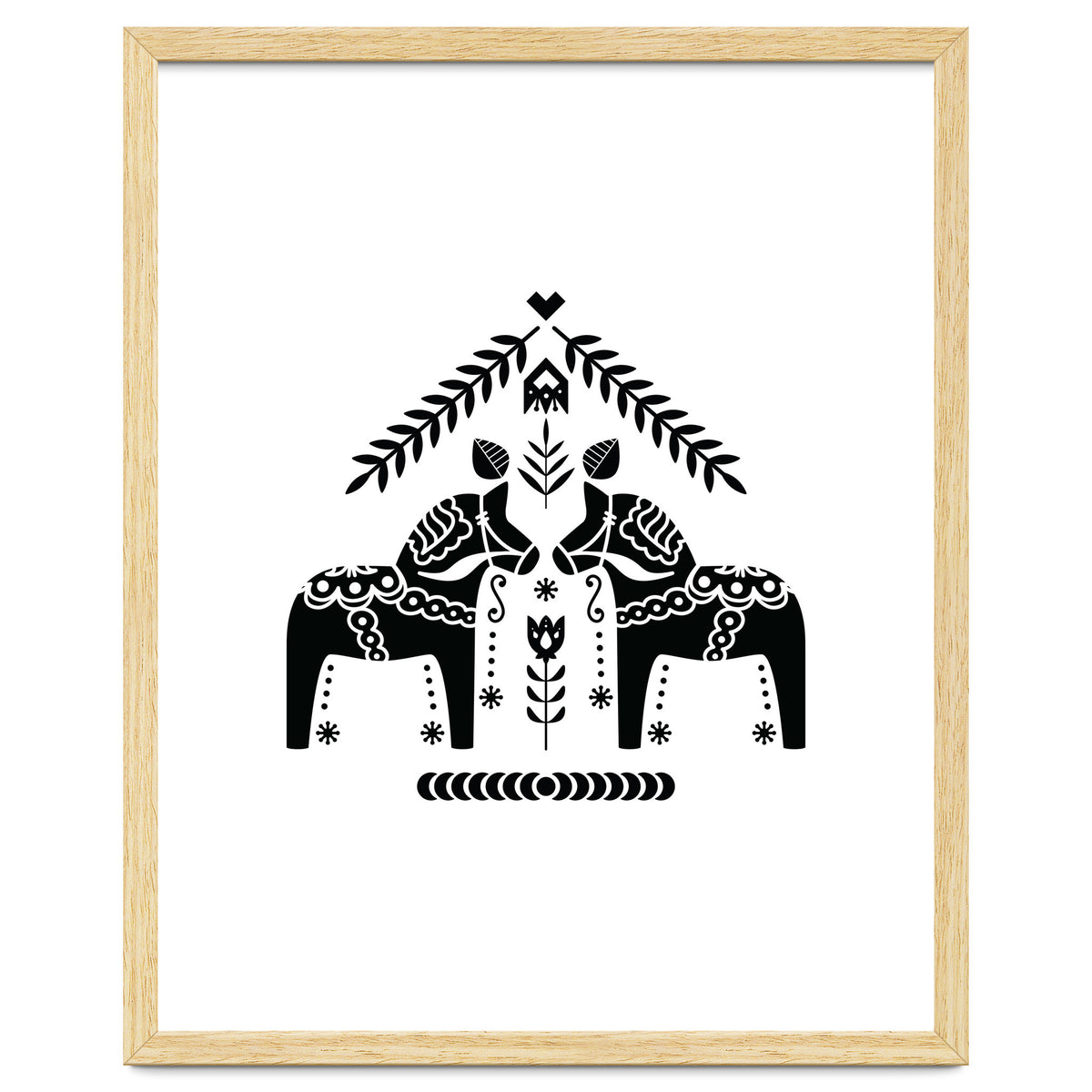 Swedish Dala Horse Folk Pattern