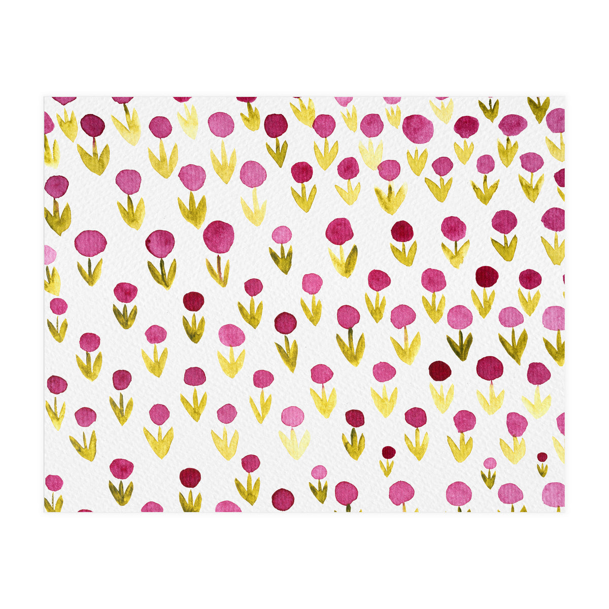 Small abstract watercolor flowers (Print Only)