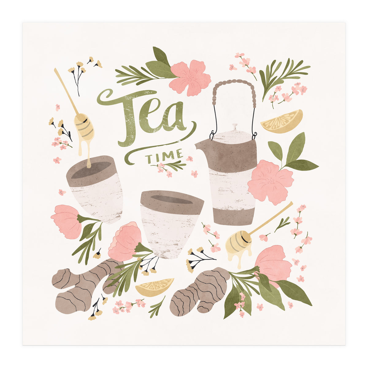 Ginger Lavender Tea Art (Print Only)