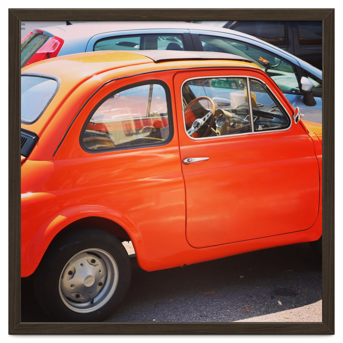Classic orange Fiat 500