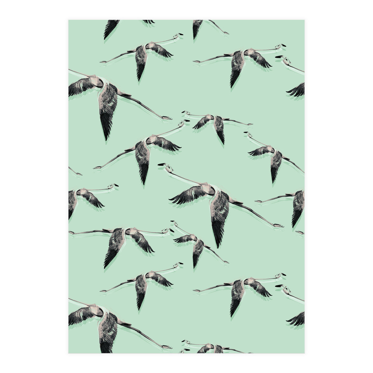 Flight of flamingos (Print Only)