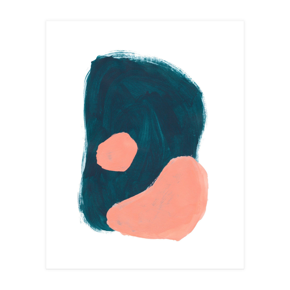 Teal Blob Salmon Bubbles (Print Only)