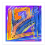 Orange Walking In Blue (Print Only) thumbnail
