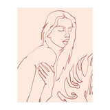 Lueur, Tropical Nude Modern Bohemian Woman Line Art, Minimal Scandinavian Sketch Blush Drawing (Print Only) thumbnail