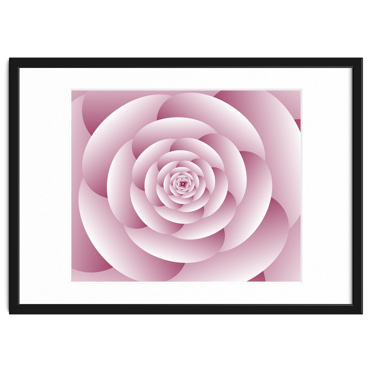 Abstract Rose Spiral 3D Art