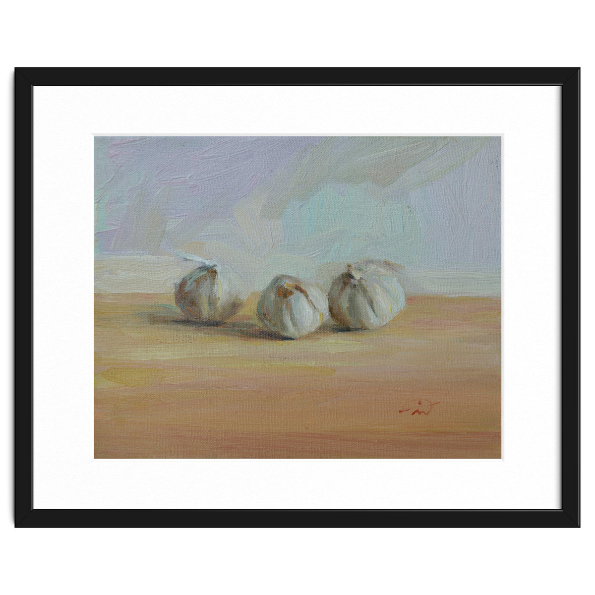 Three Garlic Globes Still Life Painting