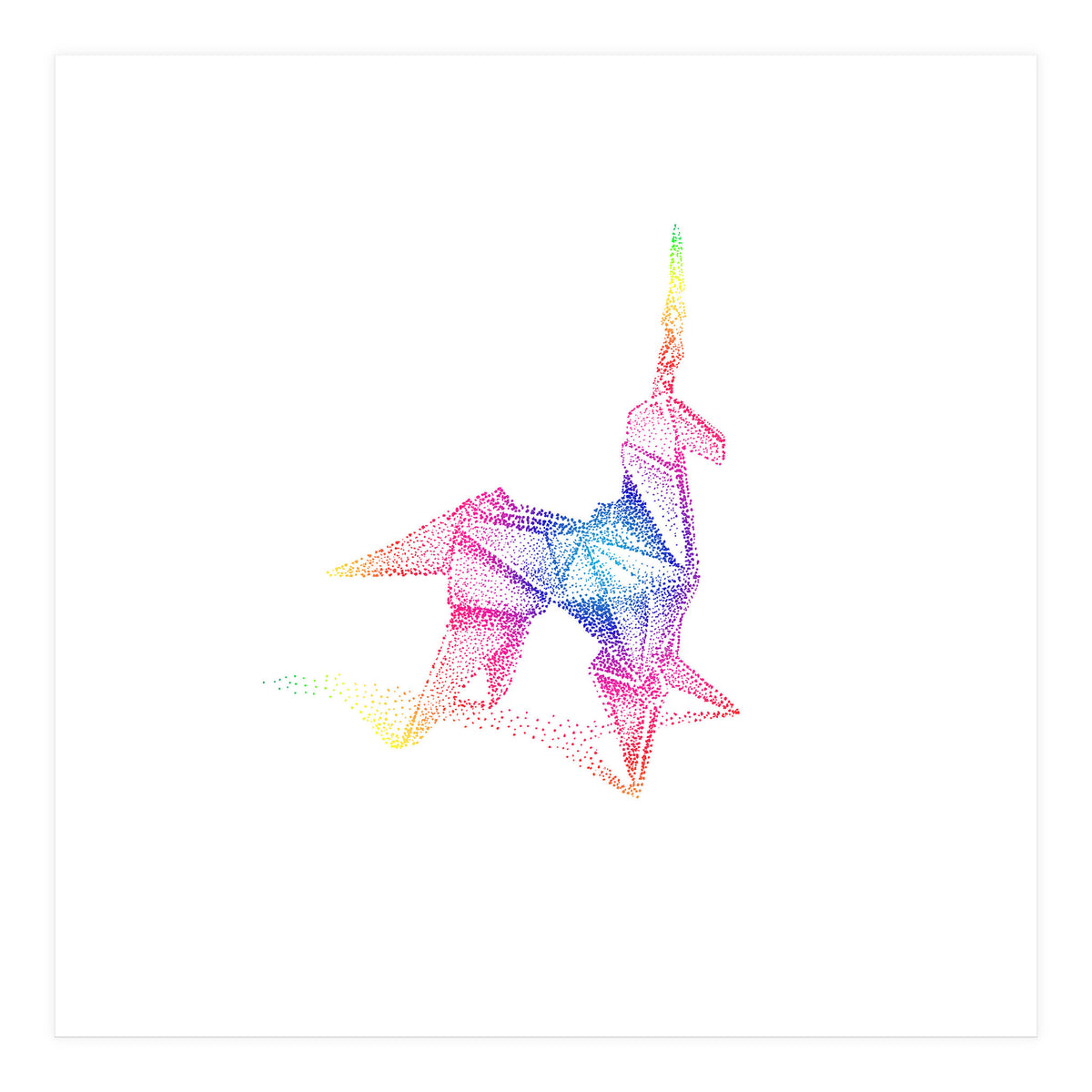 Rainbow Unicorn Origami (Print Only)