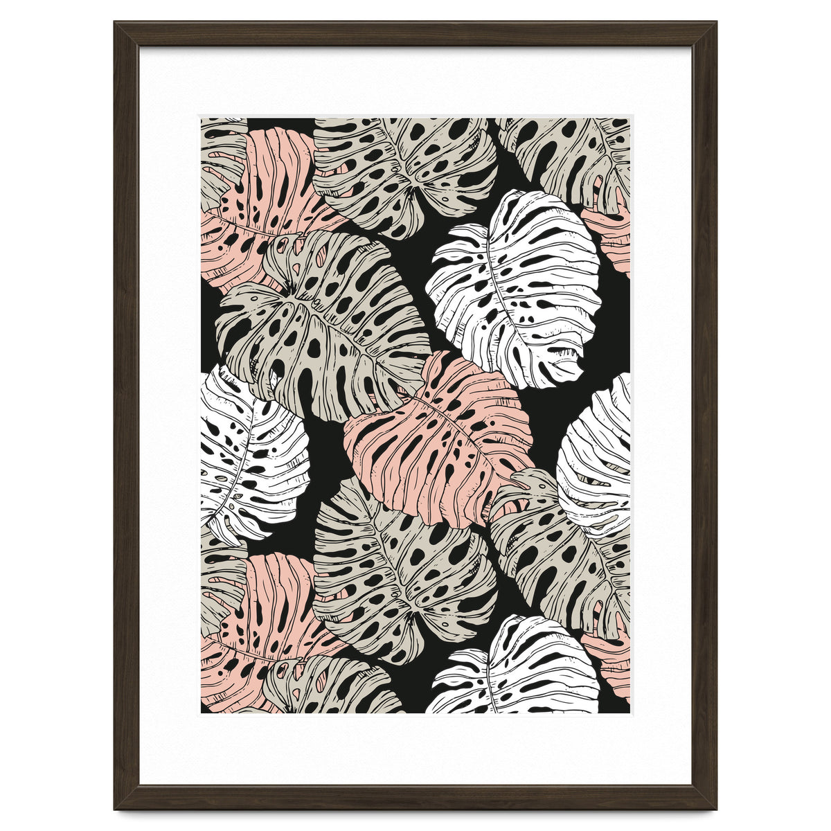 Monstera in the darkness of the jungle