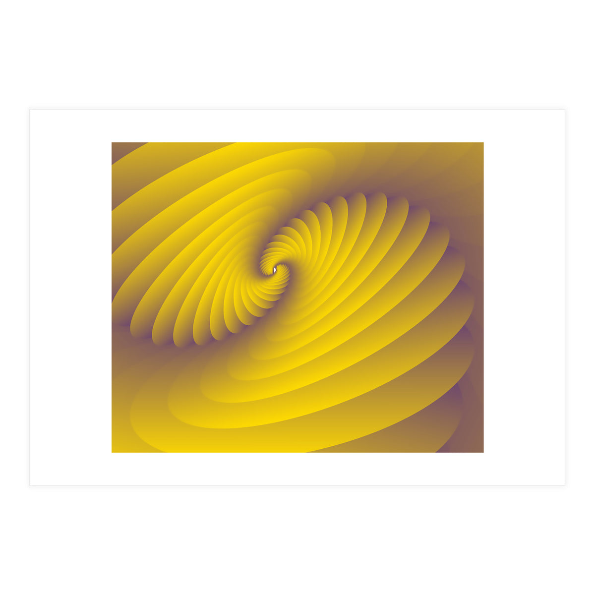 3d Abstract YELLOW Spiral Modern ART (Print Only)