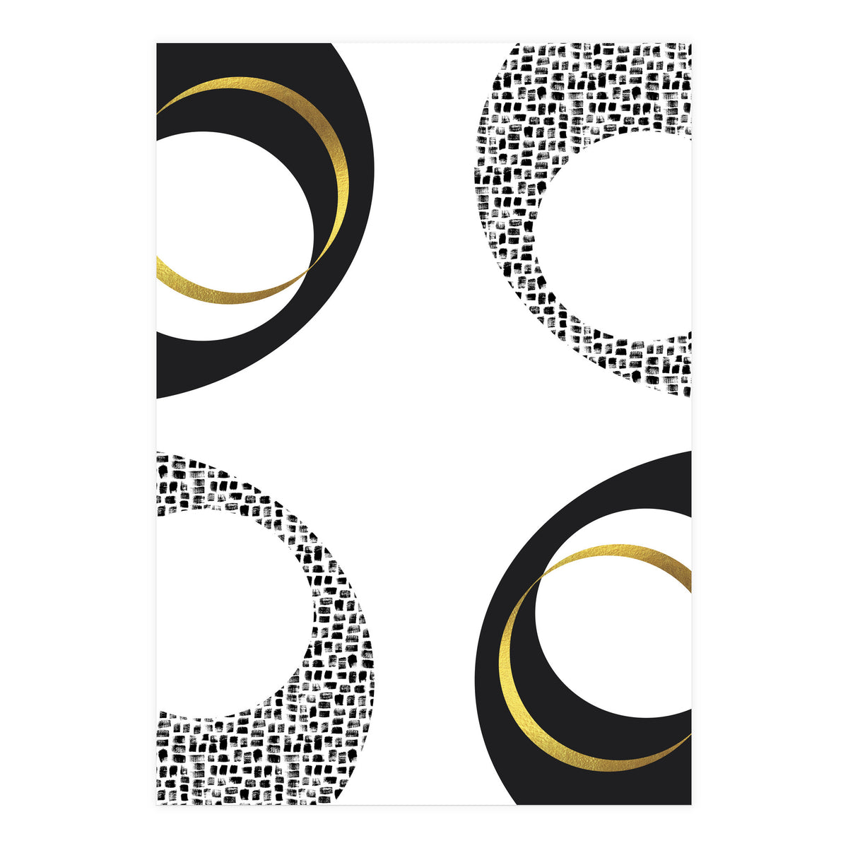 Black & White Abstract No. 7 | gold (Print Only)