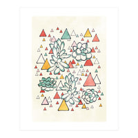 Succulent And Triangles (Print Only)