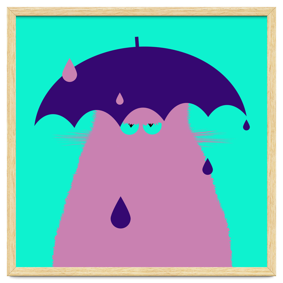 Lilac Cat With Umbrella