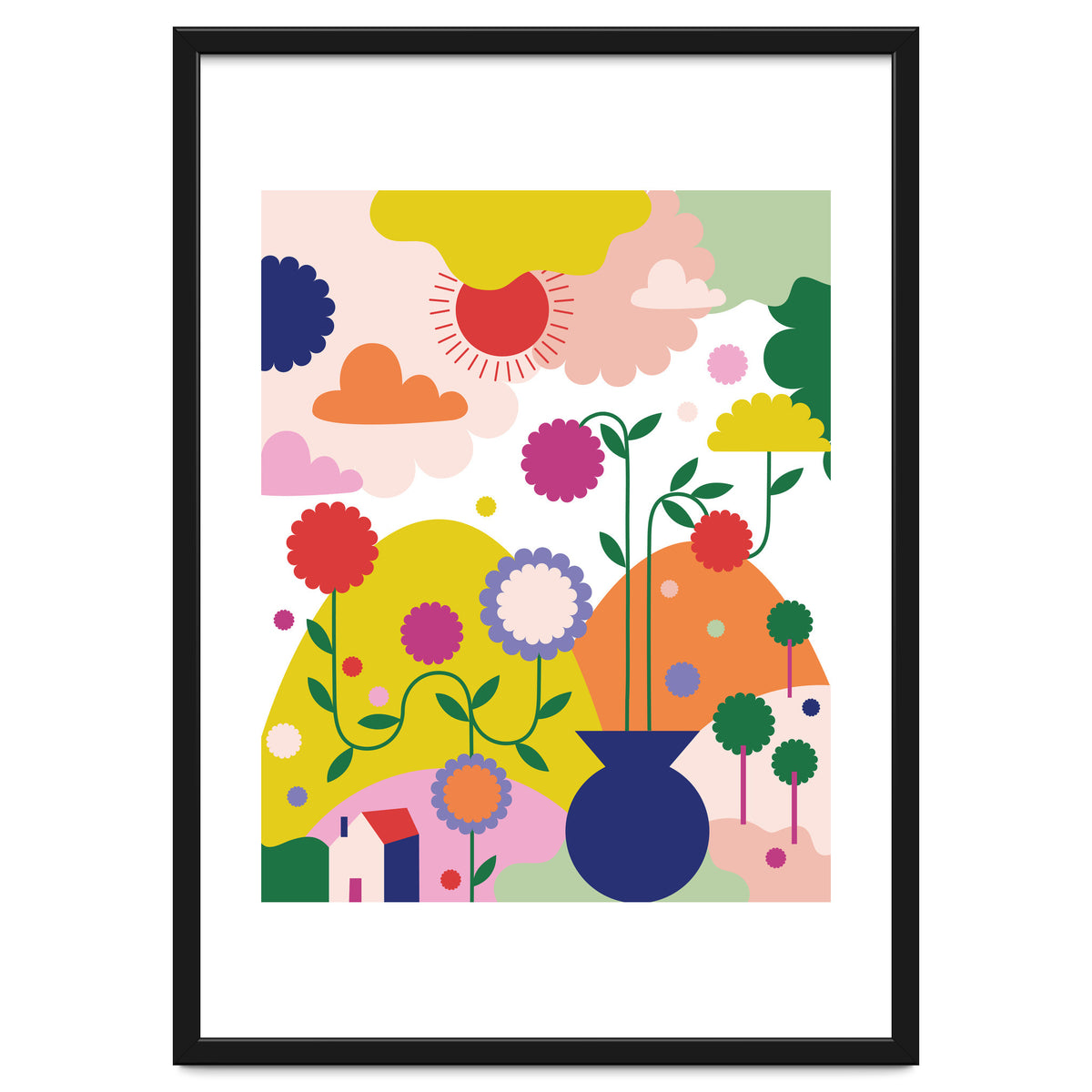 Happy Mediterranean Colorful Landscape