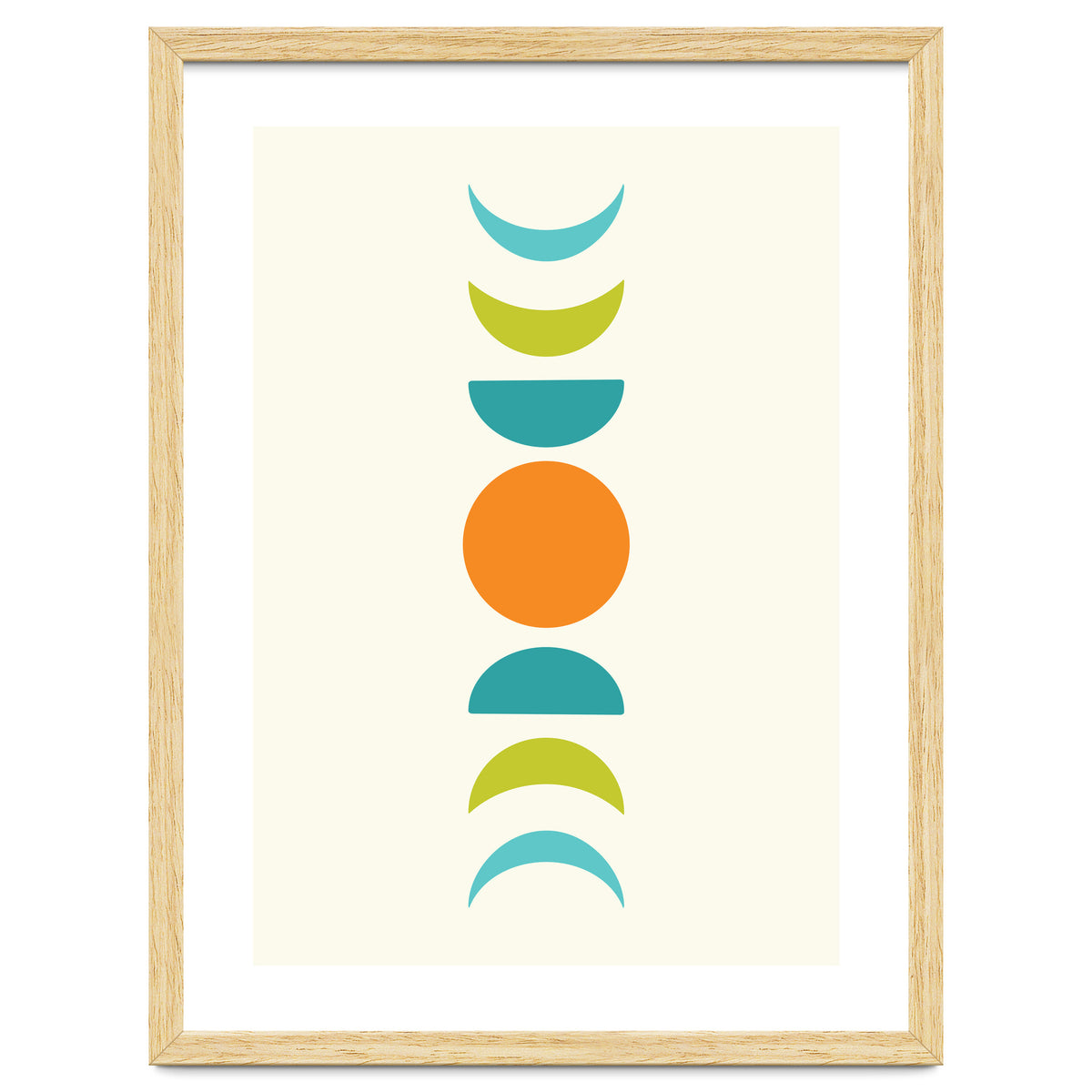 Abstract Moons Teal and Orange