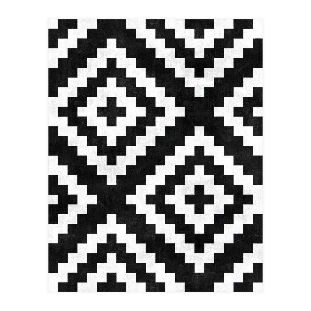 Urban Tribal Pattern No.17 - Aztec - Black and White Concrete (Print Only)