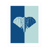 ELEPHANT IN BLUE ! POLYGON ART (Print Only) thumbnail